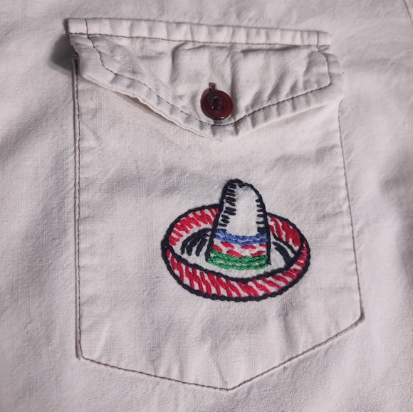 Bud Berma Vintage Men's Embroidered Button Down Shirt Sz 16 "Flaws" - Picture 3 of 12